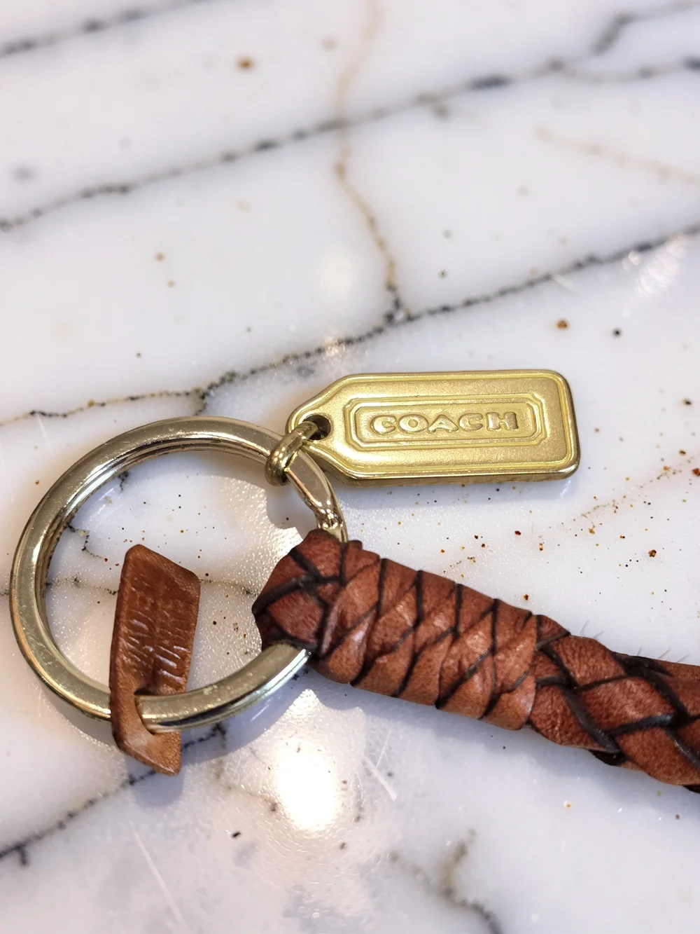 Vintage Coach Braided Leather Key Chain Made In Turkey Rare